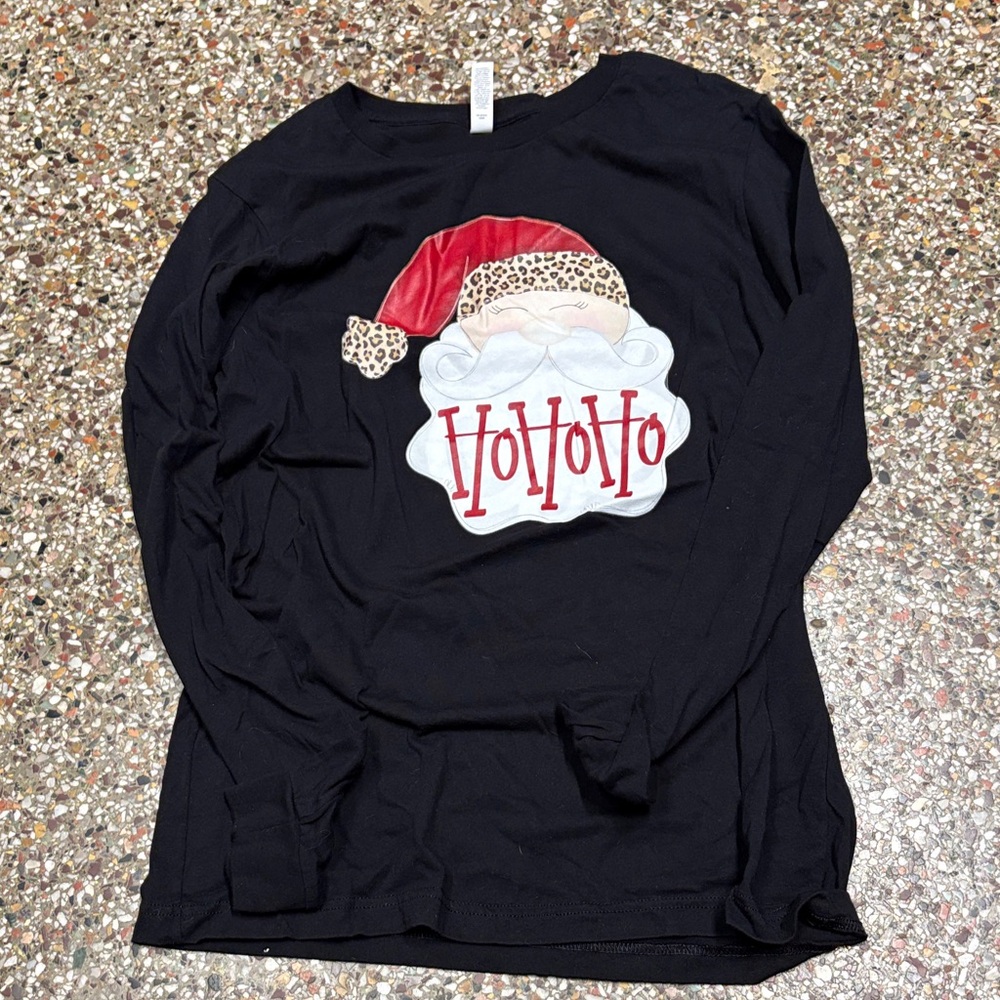 Black Long Sleeve Santa Shirt